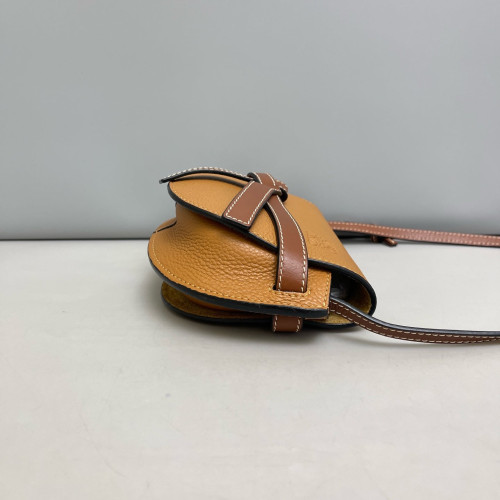 Loewe Mini Gate Grained Calfskin Tan