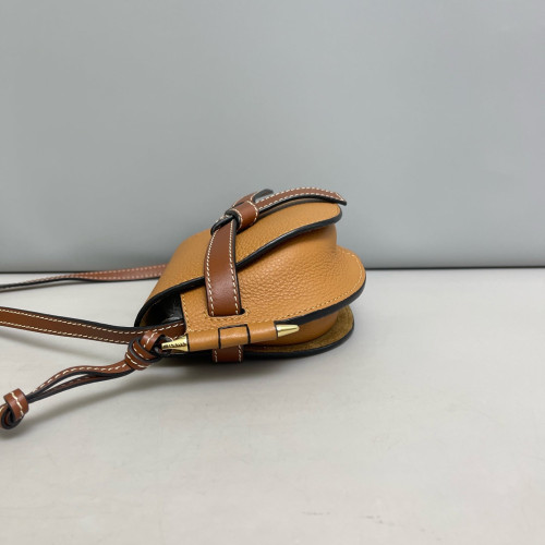 Loewe Mini Gate Grained Calfskin Tan