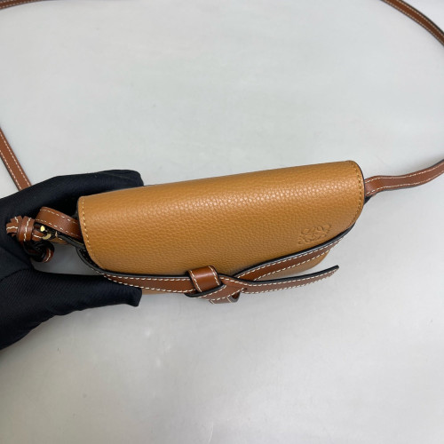 Loewe Mini Gate Grained Calfskin Tan