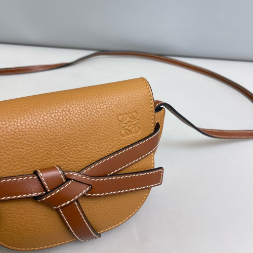 Loewe Mini Gate Grained Calfskin Tan