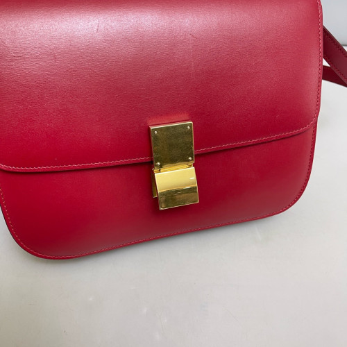 Celine Medium Classic Box Smooth Calfskin Red