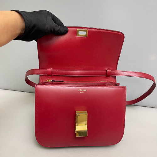 Celine Medium Classic Box Smooth Calfskin Red