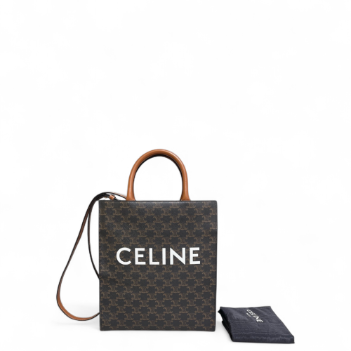 Celine Small Vertical Cabas Triomphe Brown Black