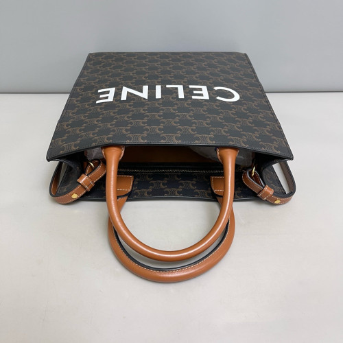 Celine Small Vertical Cabas Triomphe Brown Black