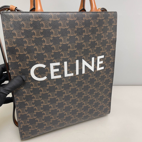 Celine Small Vertical Cabas Triomphe Brown Black