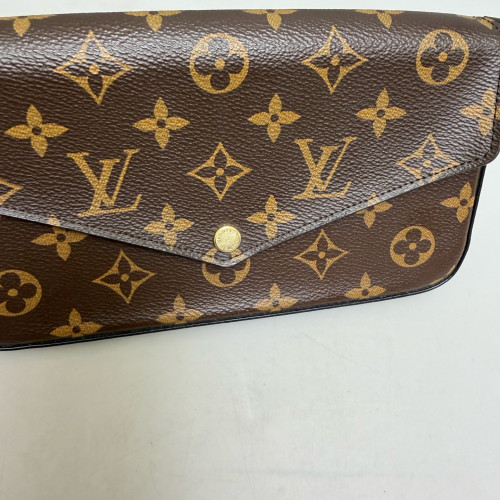 Louis Vuitton Pochette Felicie Chain Wallet Monogram Burgundy Brown