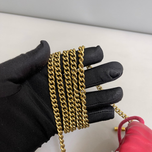 Gucci Matelasse Mini GG Marmont Bucket Bag Calfskin Red