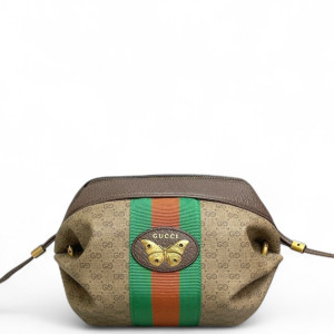 Gucci Web Shoulder Bag Microguccissima Brown Green Red