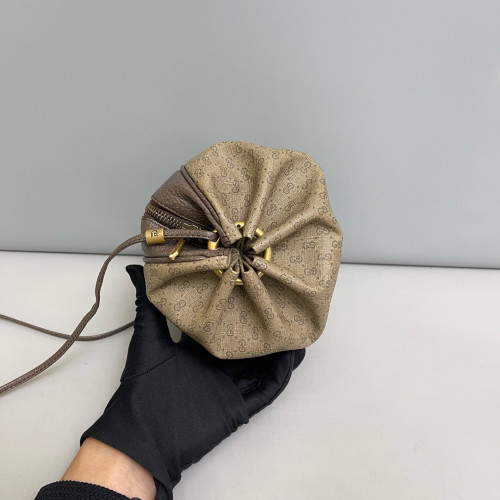 Gucci Web Shoulder Bag Microguccissima Brown Green Red