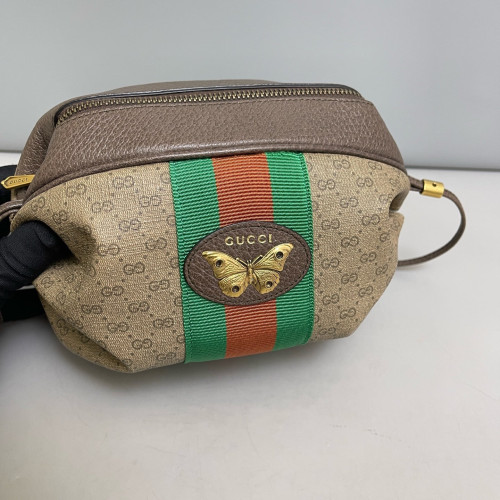 Gucci Web Shoulder Bag Microguccissima Brown Green Red