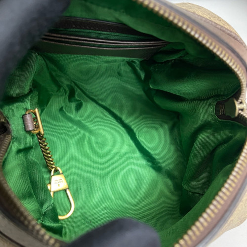 Gucci Web Shoulder Bag Microguccissima Brown Green Red