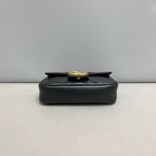 Gucci Matelasse Super Mini GG Marmont Calfskin Black