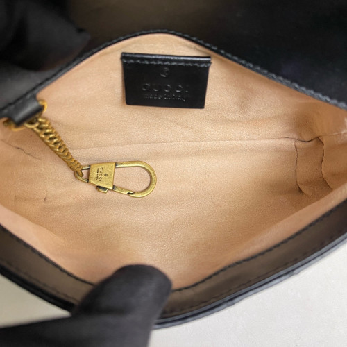 Gucci Matelasse Super Mini GG Marmont Calfskin Black