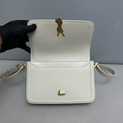 Yves Saint Laurent Medium Solferino Calfskin Beige
