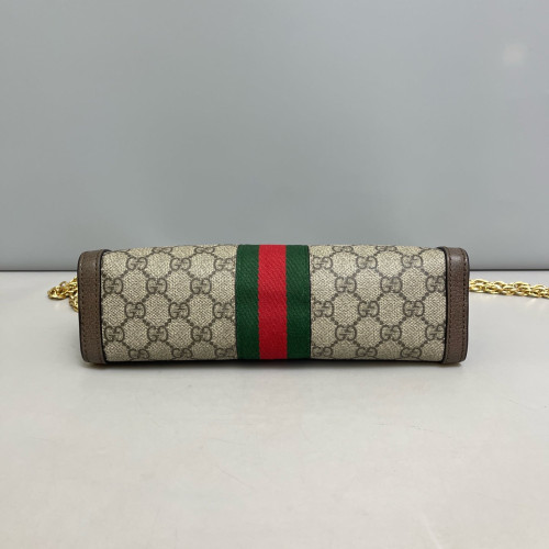 Gucci Web Small Ophidia Chain Shoulder Bag GG Supreme Monogram Beige Brown Green