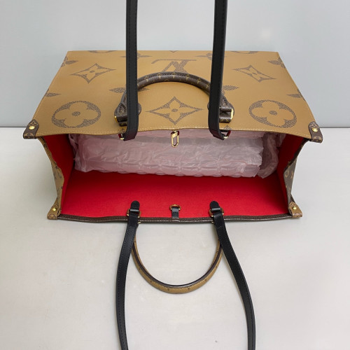 Louis Vuitton Onthego GM Reverse Monogram Light Brown Dark Brown