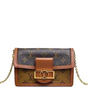 Louis Vuitton Dauphine Chain Wallet Monogram Brown