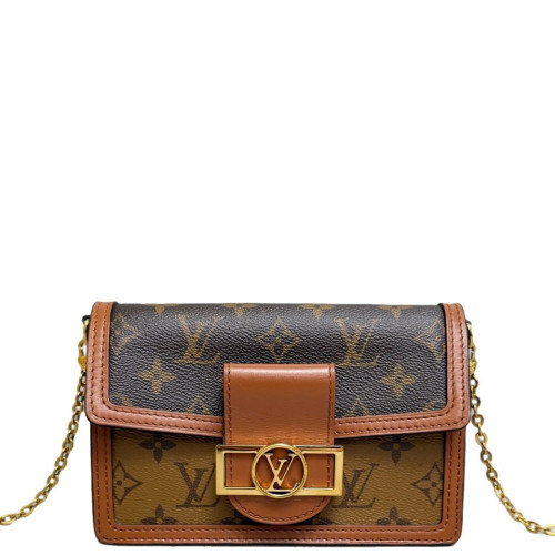 Louis Vuitton Dauphine Chain Wallet Monogram Brown