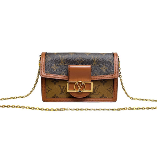 Louis Vuitton Dauphine Chain Wallet Monogram Brown