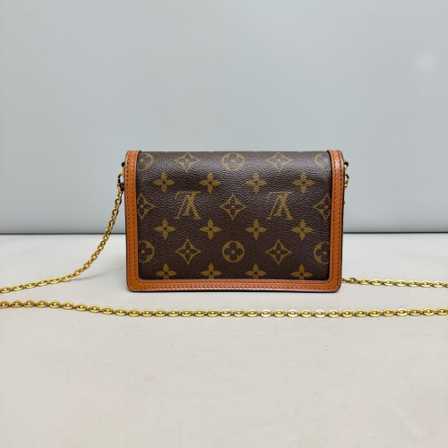 Louis Vuitton Dauphine Chain Wallet Monogram Brown