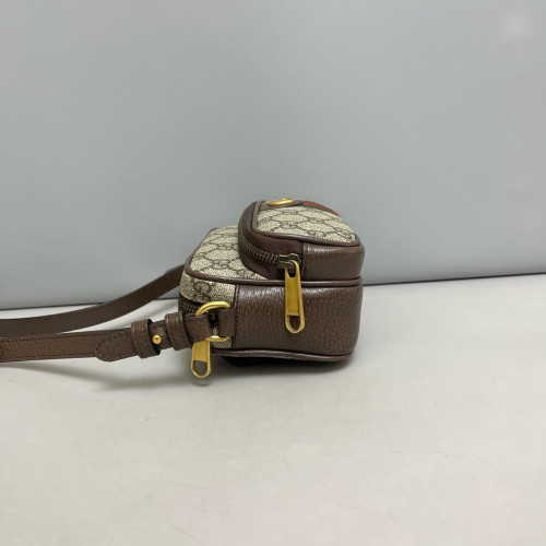 Gucci Web Ophidia Camera Case GG Supreme Monogram Beige Brown Green
