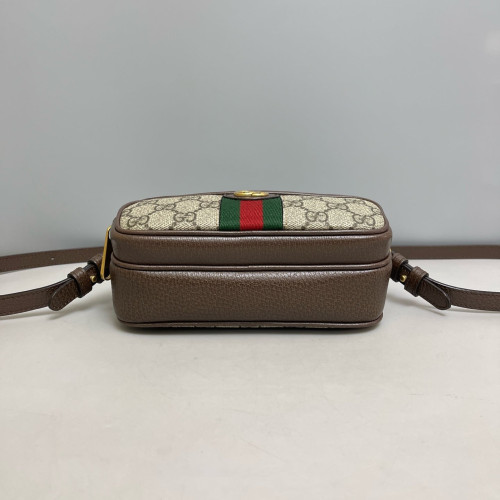 Gucci Web Ophidia Camera Case GG Supreme Monogram Beige Brown Green