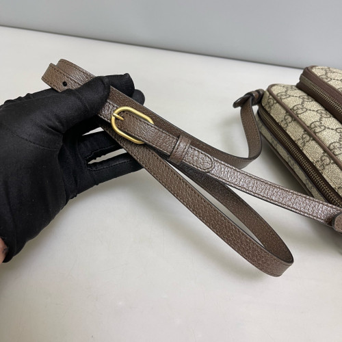 Gucci Web Ophidia Camera Case GG Supreme Monogram Beige Brown Green