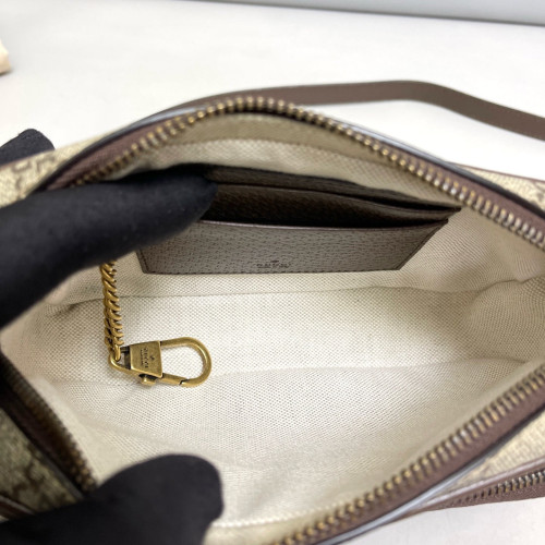 Gucci Web Ophidia Camera Case GG Supreme Monogram Beige Brown Green