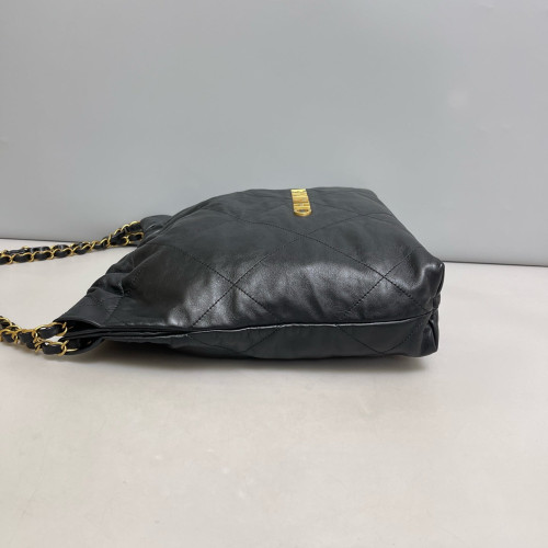 Chanel Quilted Small 22 Bag Calfskin Black