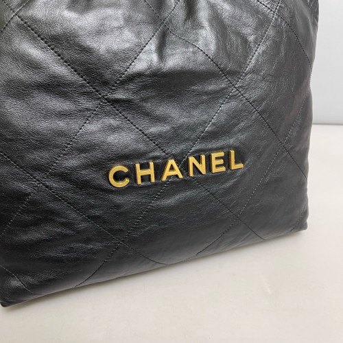 Chanel Quilted Small 22 Bag Calfskin Black