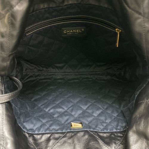 Chanel Quilted Small 22 Bag Calfskin Black