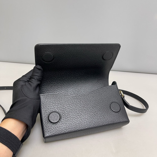Gucci Mini Horsebit 1955 Grained Calfskin Black