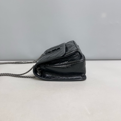 Yves Saint Laurent Baby Niki Messenger Pull Up Leather Black