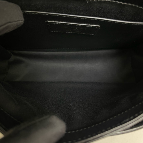 Yves Saint Laurent Baby Niki Messenger Pull Up Leather Black