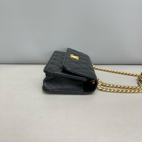 Chanel Quilted Adjustable Chain Wallet On Chain WOC Calfskin Black
