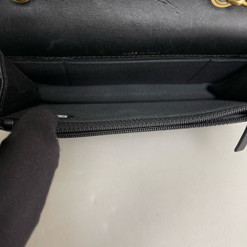 Chanel Quilted Adjustable Chain Wallet On Chain WOC Calfskin Black