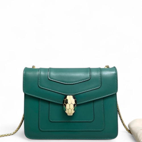 Bvlgari Small Serpenti Forever Shoulder Bag Calfskin Green