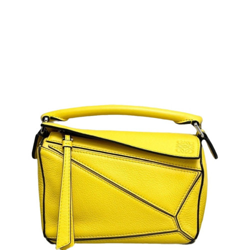 Loewe Mini Puzzle Grained Calfskin Yellow