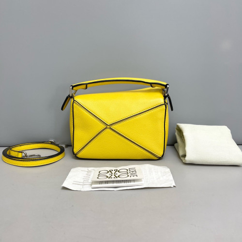 Loewe Mini Puzzle Grained Calfskin Yellow