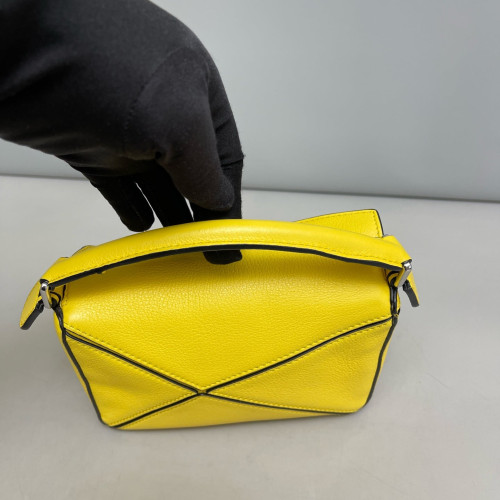Loewe Mini Puzzle Grained Calfskin Yellow