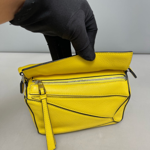 Loewe Mini Puzzle Grained Calfskin Yellow