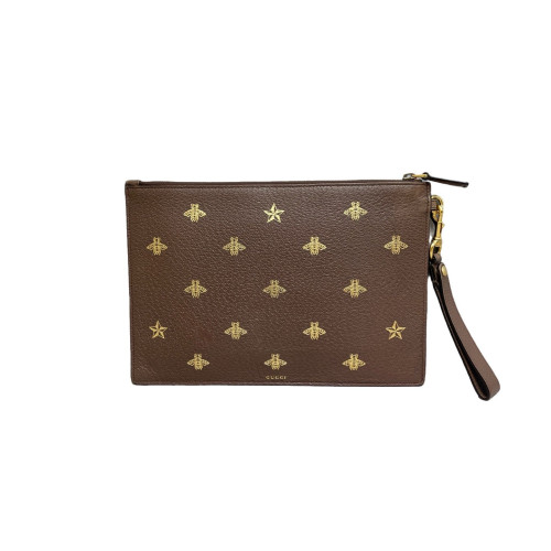 Gucci Clutch Calfskin Brown