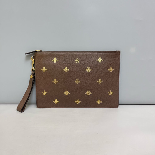 Gucci Clutch Calfskin Brown
