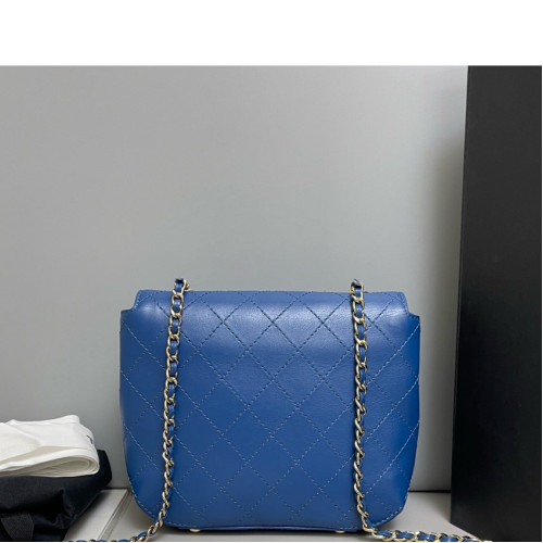 Chanel Quilted Paris Cuba Flap Bag Calfskin Blue