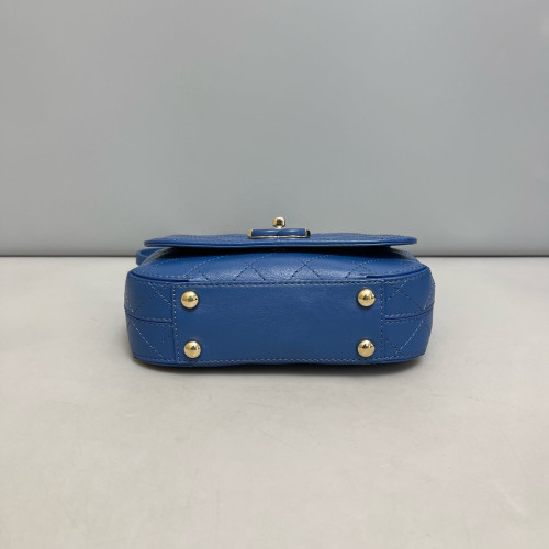 Chanel Quilted Paris Cuba Flap Bag Calfskin Blue
