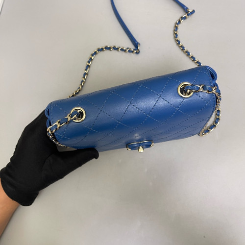 Chanel Quilted Paris Cuba Flap Bag Calfskin Blue