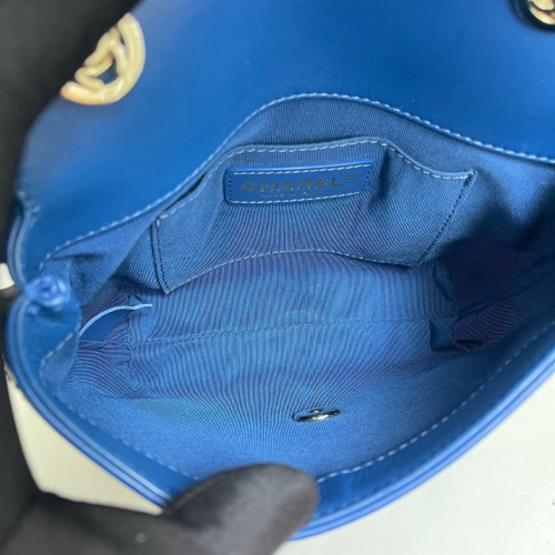 Chanel Quilted Paris Cuba Flap Bag Calfskin Blue