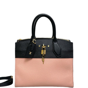 Louis Vuitton City Steamer MM Calfskin Black Pink