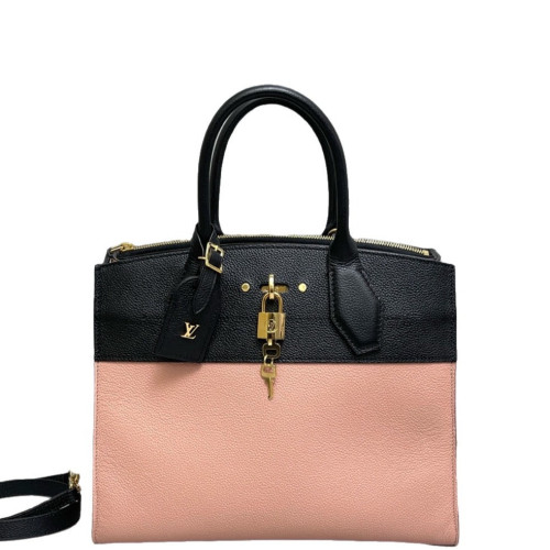 Louis Vuitton City Steamer MM Calfskin Black Pink