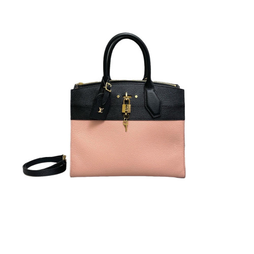 Louis Vuitton City Steamer MM Calfskin Black Pink